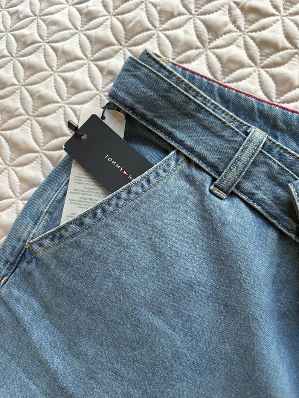 Tommy Hilfiger Light Blue Denim Tie-Waist Women's Shorts